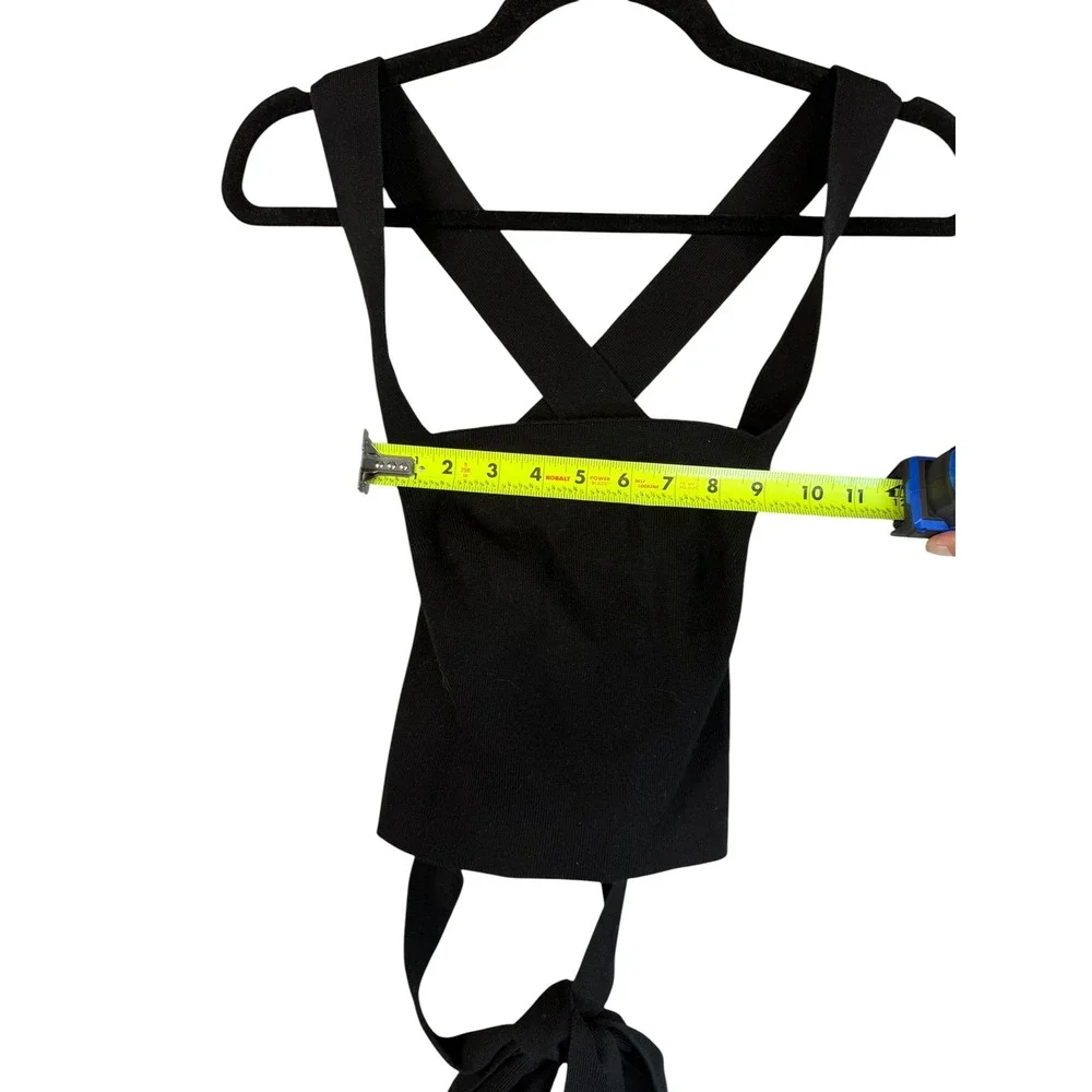 Intimately Free People Black Ribbed Lace Up Back Corset Top XS Sleeveless Knit